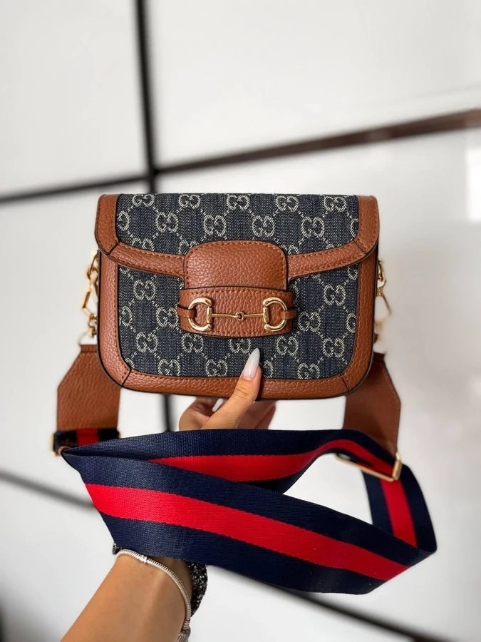 Жіноча брендова сумка Гуччі / стильна жіноча сумочка на ремені, фото 1