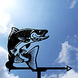 Флюгер Лосось, флюгер на дах з металу 2 мм., фото 10