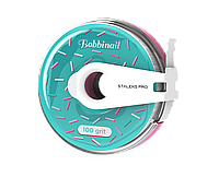 Змінний файл-стрічка білий  100 грит (7 м) в пластиковій котушці Bobbinail STALEKS PRO