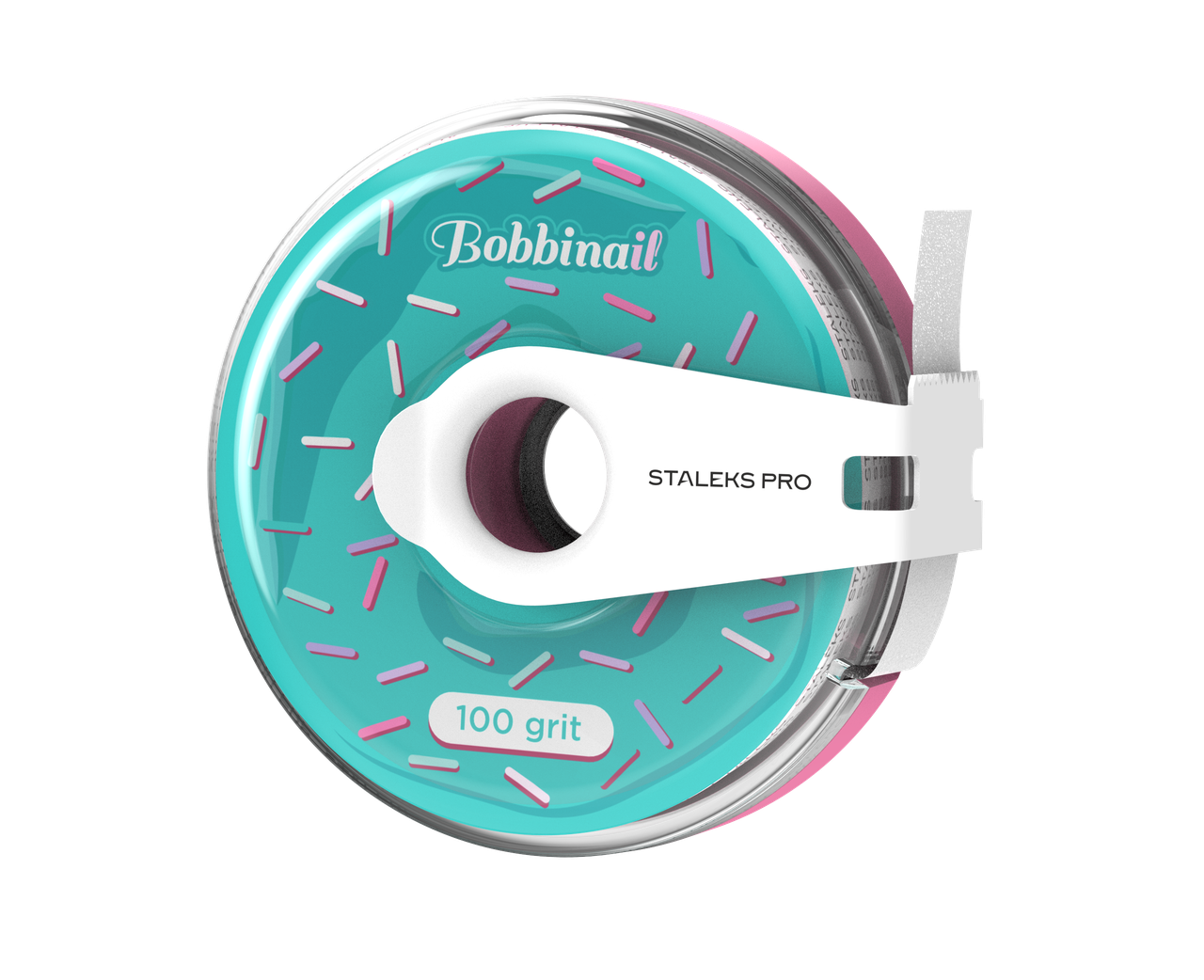 Змінний файл-стрічка білий 100 грит (7 м) в пластиковій котушці Bobbinail STALEKS PRO