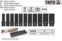 Набір головки торцеві ударні глибокі 1/2" 10-24мм l=78мм 11шт YATO-1054