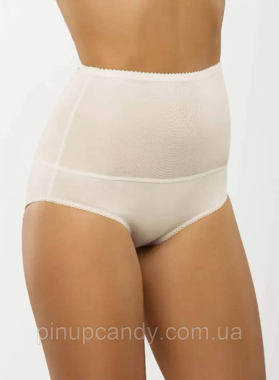 Стягуючі труси для корекції фігури Афина 013 з бавовни і щільного спандексу шампань молочні L, фото 1