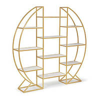 Стійка вішалка підлогова для взуття з полицями, острівець торговельний для магазину золото