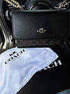 Жіноча сумка Коуч чорна Coach Black натуральна шкіра, фото 2