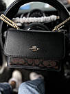 Жіноча сумка Коуч чорна Coach Black натуральна шкіра, фото 4