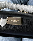 Жіноча сумка Коуч чорна Coach Black натуральна шкіра, фото 6