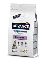 Сухой корм для домашних котов и кошек Advance Hairball с индейкой 1.5 кг (8410650152103)
