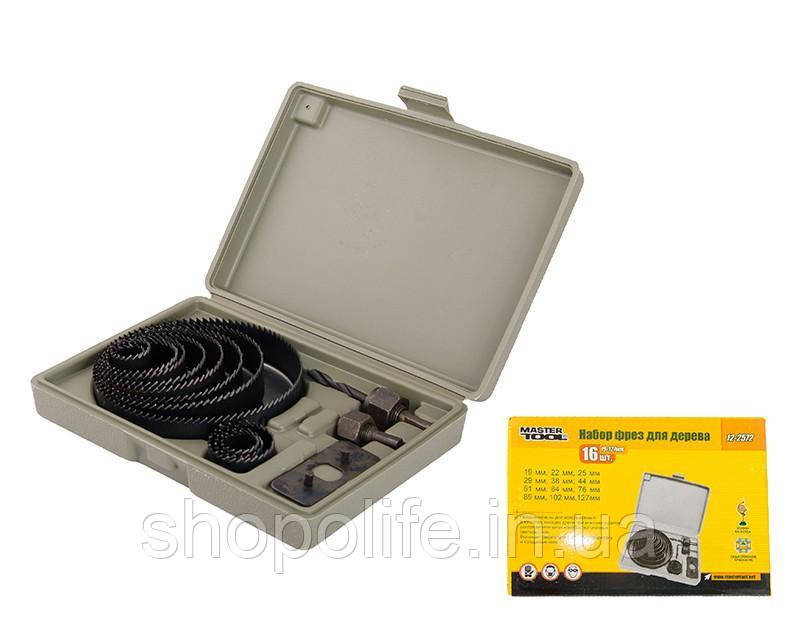 Набір фрез для дерева MASTERTOOL 19-127 мм 16 шт 12-2572 SPL, фото 1