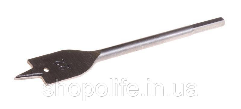 Свердло для дерева MASTERTOOL пір'яне 22 мм 6-гранний хвостовик 12-0220 SPL, фото 1