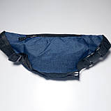 Поясна сумка бананка колір синій текстиль, фото 2
