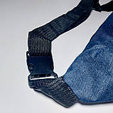 Поясна сумка бананка колір синій текстиль, фото 5