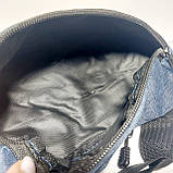 Поясна сумка бананка колір синій текстиль, фото 6
