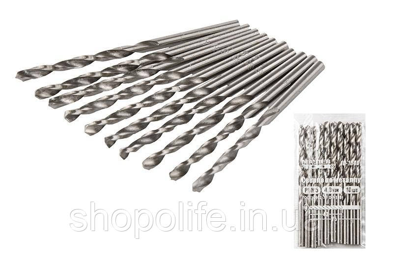 Свердло для металу MASTERTOOL Р6М5 4.0 мм біле 10-1040 SPL, фото 1