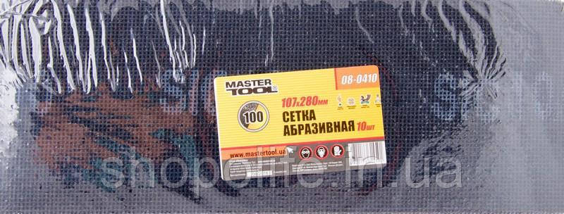 Сітка абразивна MASTERTOOL зерно 100 107х280 мм 10 шт 08-0410 SPL, фото 1