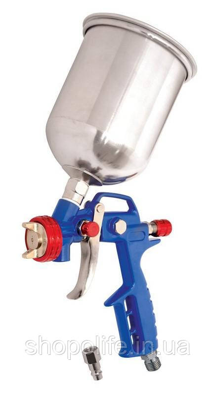 Фарбопульт MASTERTOOL HP ВБ 600 мл алюміній Ø1.5 мм 120-170 л/хв 3.5-5 бар регулювання подачі повітря тип SPL, фото 1