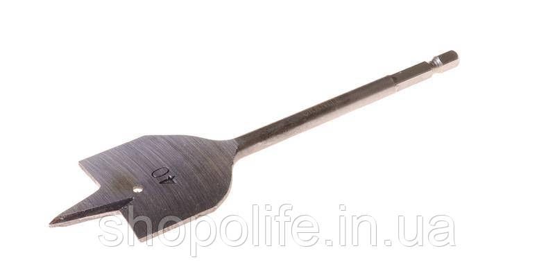 Свердло для дерева GRANITE пір'яне 40 мм 6-гранний хвостовик 1/4" 2-12-040 SPL, фото 1