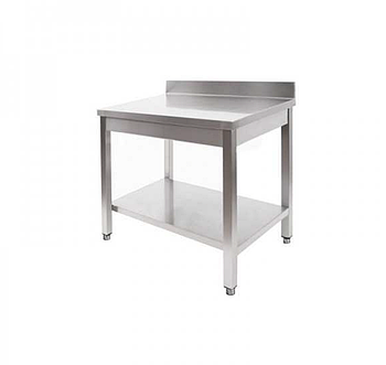 Новий виробничий стіл EdelStihl 1400х600 з харчової нержавіючої сталі з бортом та нижнею полицею