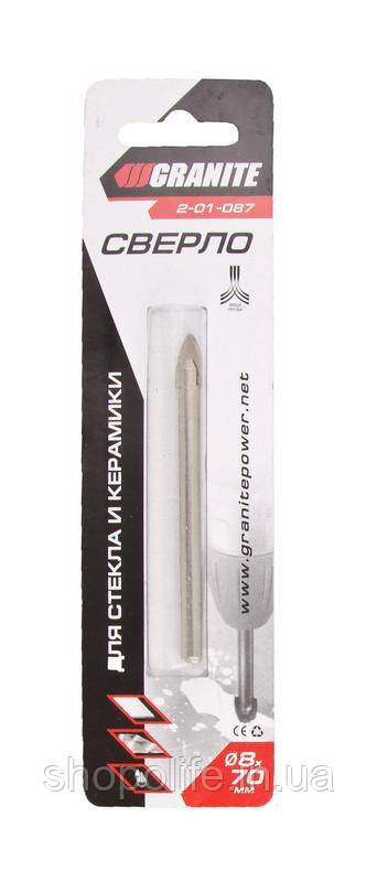 Свердло пікоподібне GRANITE для скла та плитки 8х70 мм 2-01-087 SPL, фото 1