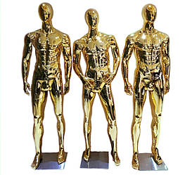 Манекени чоловічі золоті дзеркальні хромовані для магазину одягу