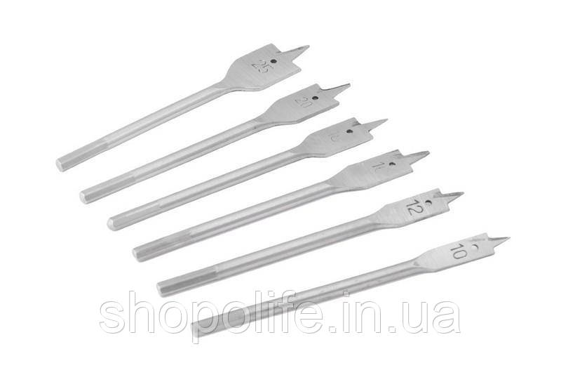 Набір свердел для дерева MASTERTOOL пір'яних 6 шт (10/12/16/18/20/25 мм) 14-0600 SPL, фото 1