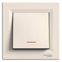 Вимикач 1-клавішний з підсвіткою, слонова кістка — Schneider Electric Asfora (Код: EPH1400123)