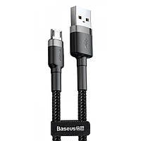 Дата кабель Baseus Cafule MicroUSB Cable 2.4A (0.5m) (CAMKLF-A), Серый/Черный