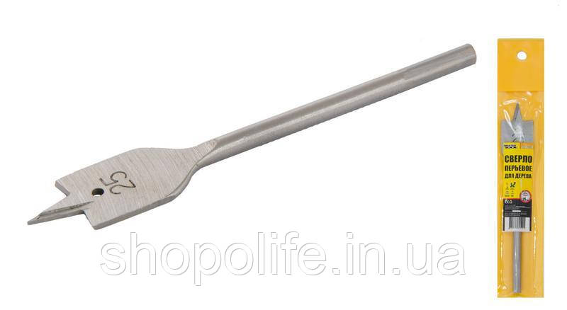 Свердло для дерева MASTERTOOL пір'яне 25 мм 6-гранний хвостовик 12-0250 SPL, фото 1