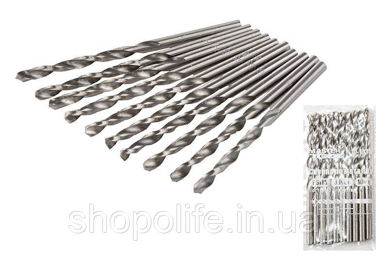 Свердло для металу MASTERTOOL Р6М5 3.0 мм біле 10-1030 SPL, фото 1