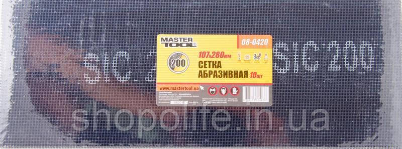 Сітка абразивна MASTERTOOL зерно 200 107х280 мм 10 шт 08-0420 SPL, фото 1