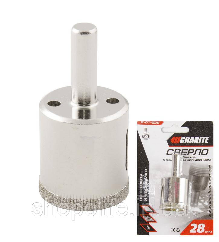 Свердло трубчасте GRANITE з алмазним напиленням для скла та плитки 28 мм 2-01-228 SPL, фото 1