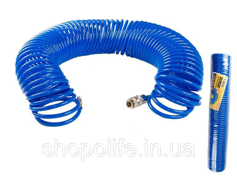 Шланг спіральний поліуретановий MASTERTOOL 5.5х8 мм 20 м 81-8493 SPL, фото 1