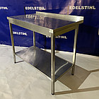 Новий виробничий стіл EdelStihl 1400х600 з харчової нержавіючої сталі з бортом та нижнею полицею, фото 2