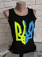 Женская Черная майка с гербом Украины