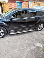 Пороги боковые (подножки-площадка) Dodge Caliber 2006-2012 (Ø60)