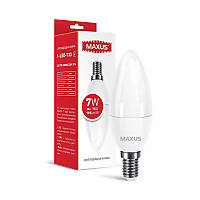 Лампа свеча LED MAXUS 1-LED-733 C37 7W 3000K 220V E14