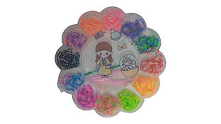 Набір резинок для творчості, Квіточка, 400 резинок, гачок, рогатка, з'єднувачі, наліпки Leader