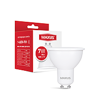 Лампа светодиодная MAXUS 7W 4100K GU10 220V