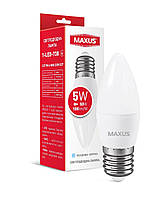 Светодиодная лампочка MAXUS 1-LED-738 5W 4100K E27 свеча