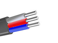 Кабель алюминиевый АВВГ-П 3х4 мм² черный плоский