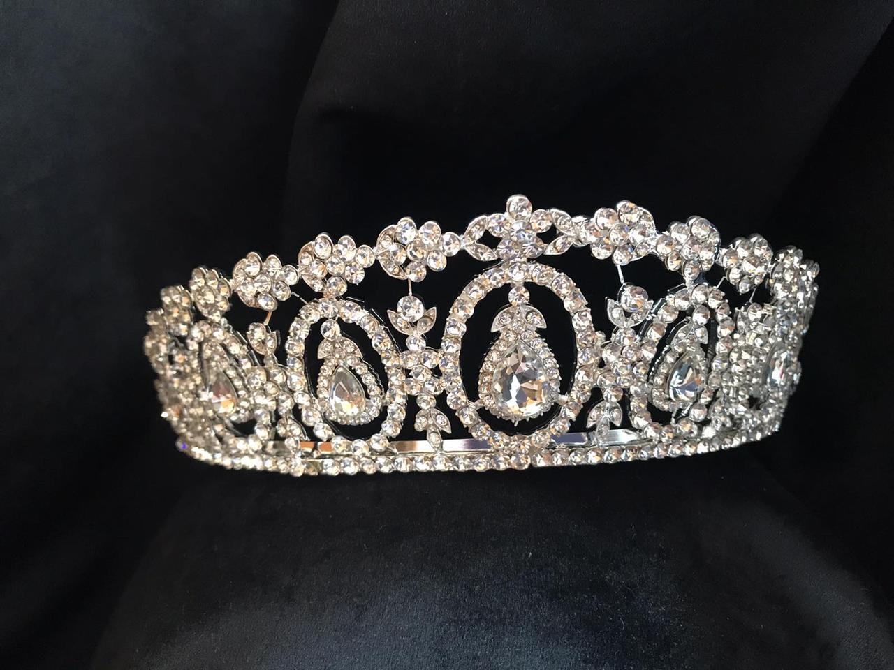 Вишукана діадема з камінням SWAROVSKI, срібло