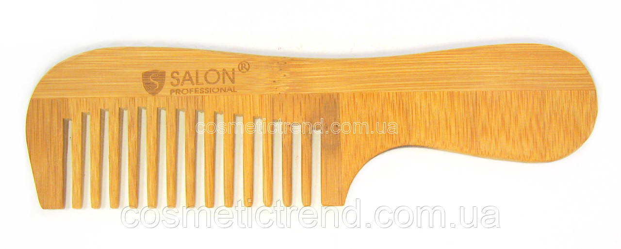 Гребінець-гребінь для волосся дерев'яний з ручкою (15 зубців)Salon Professional