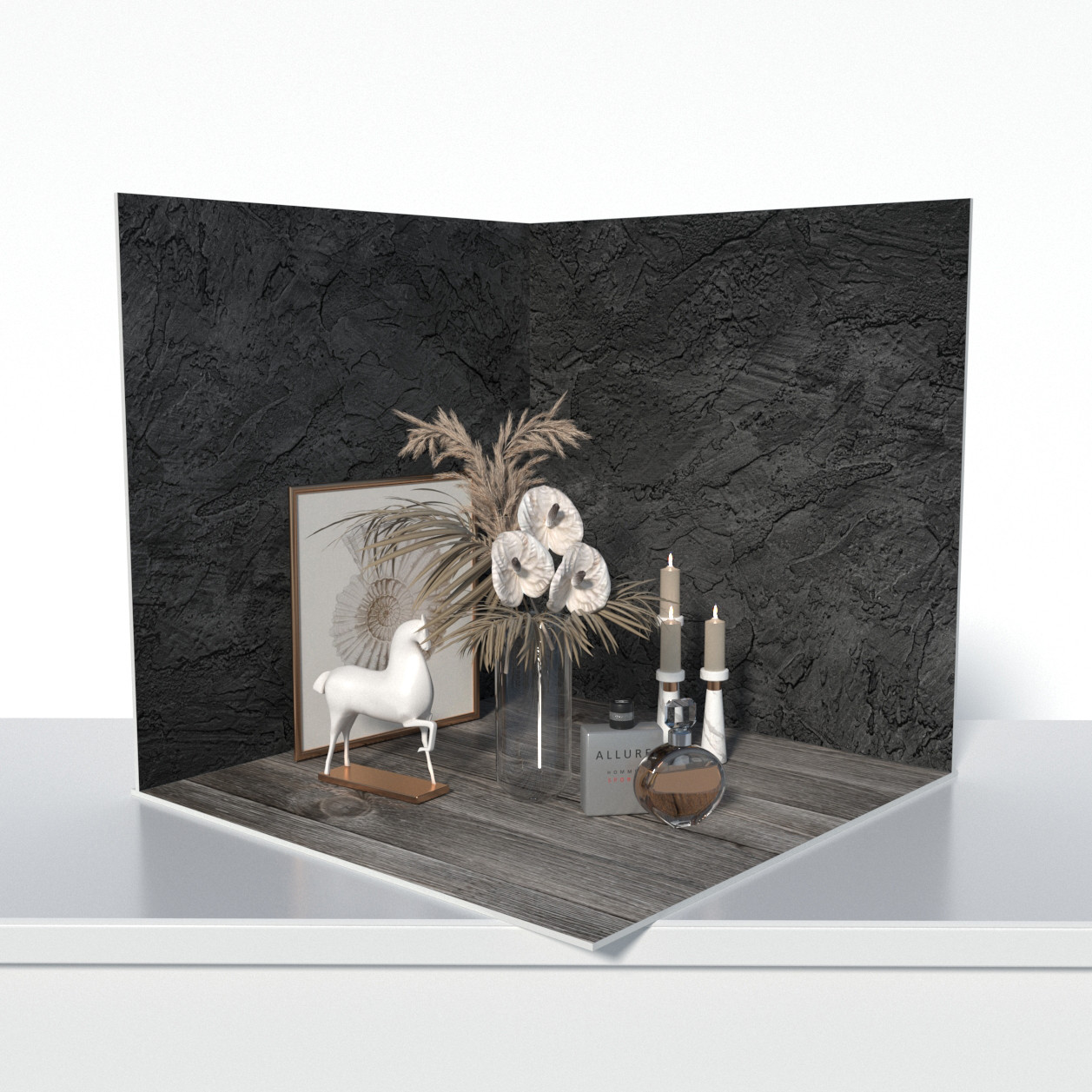 Пластиковий кутовий 3d фотофон, PolyPlast 40x40x40см - №61001
