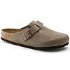 Шльопанці шкіряні Birkenstock Boston BS Taupe сірі замшеві  0560771 Unisex 40 розмір, фото 2