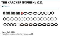 Ремкомплект клапанів та ущільнювачів насоса D22 Kaercher HDS 2.883-302.0