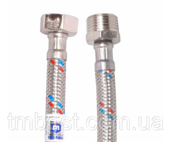 Шланги для води Mateu (FIL-NOX) 1/2" * 1/2" гайка, штуцер 30 см, фото 1
