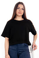 3375-54чор Укороченная футболка черная женская тм Авекс размер 42
