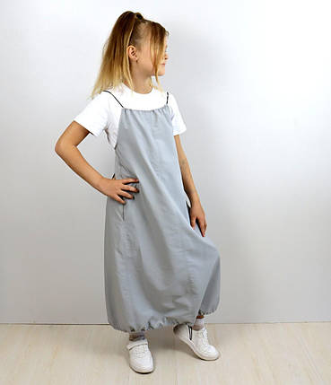 2143сір Сарафан карго сірий на дівчинку максі тм BossKids, фото 1