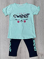 Костюм для дівчинки футболка бриджі Breeze 10124 128 см Зелений