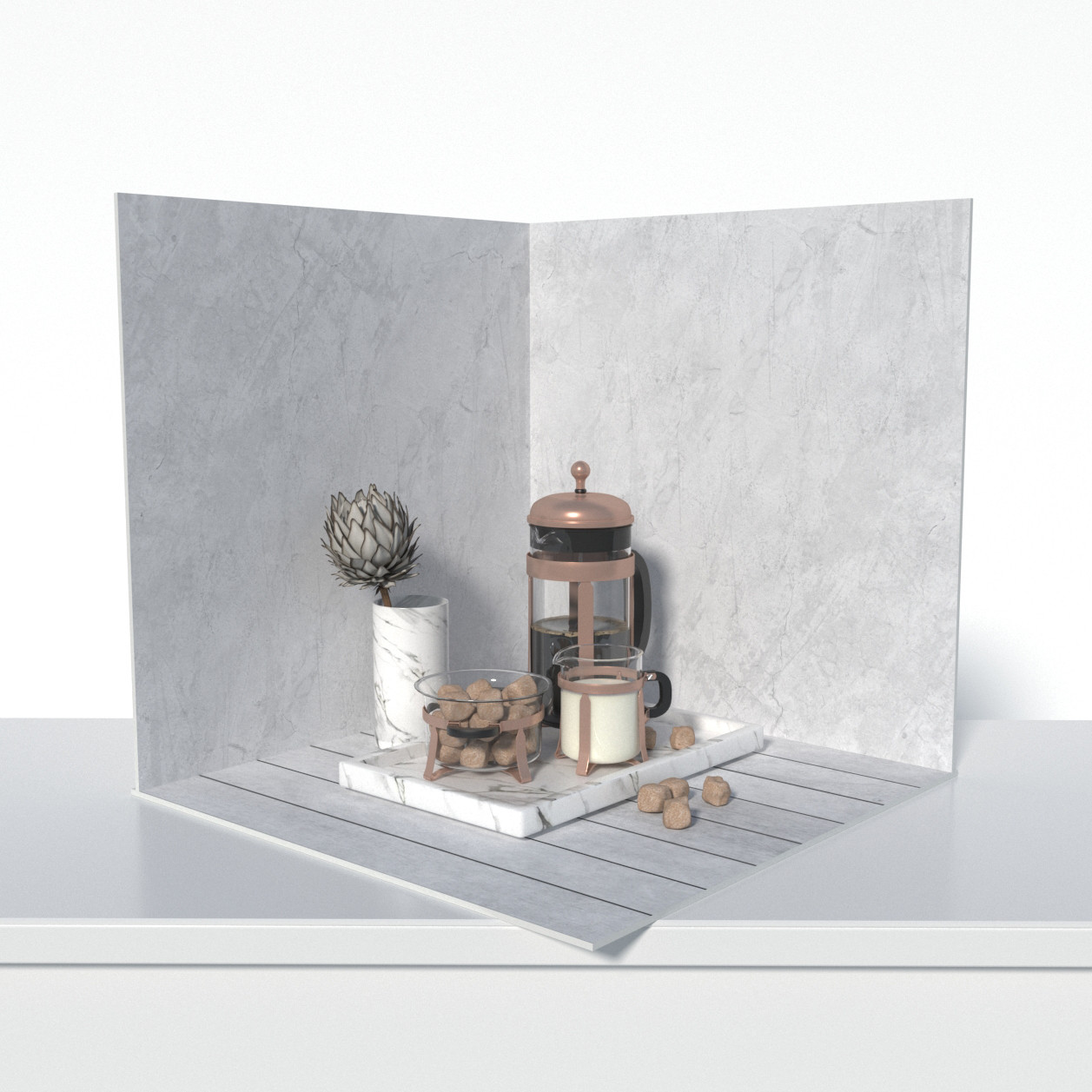 Пластиковий кутовий 3d фотофон, PolyPlast 40x40x40см - №61038