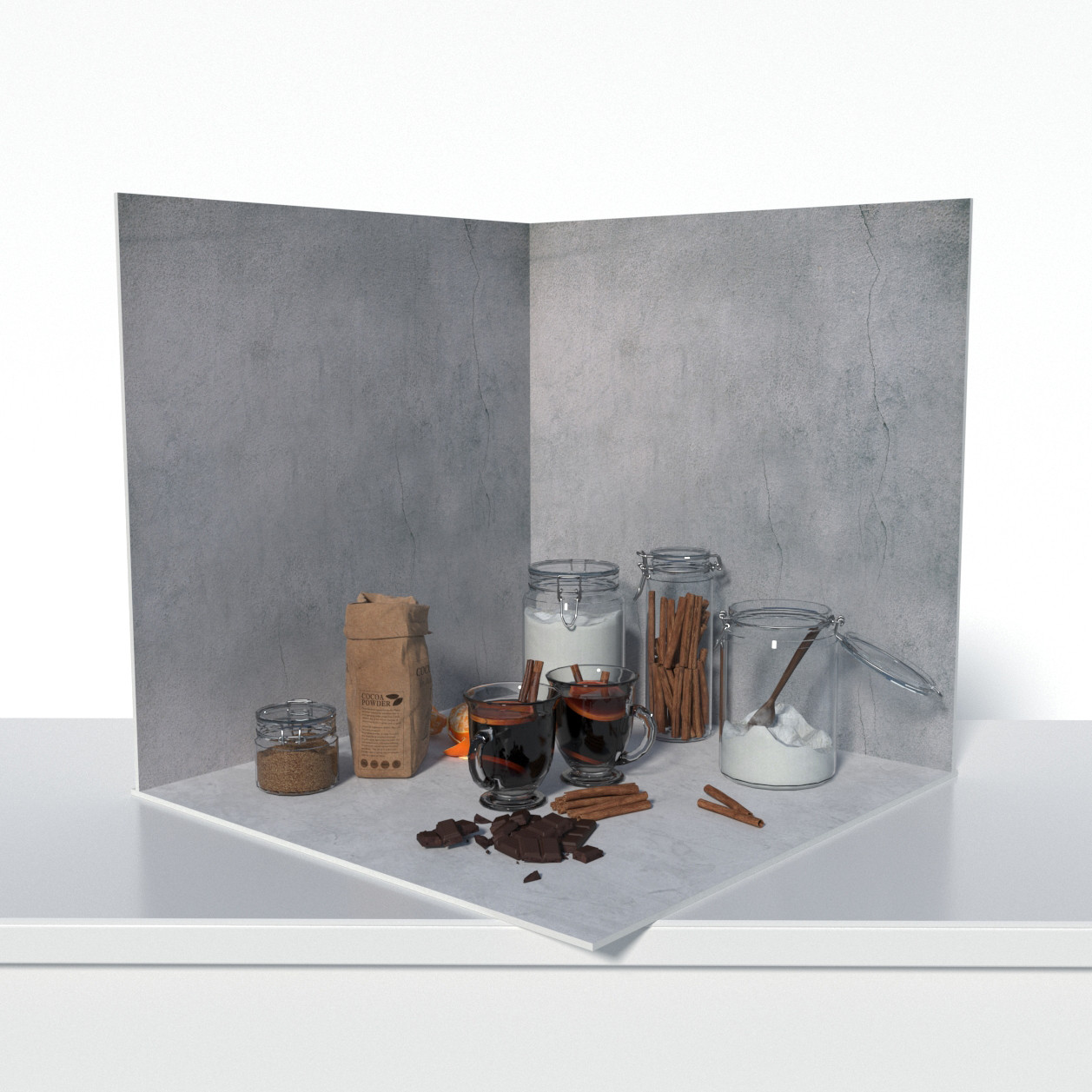 Пластиковий кутовий 3d фотофон, PolyPlast 40x40x40см - №61037